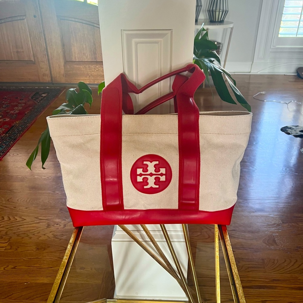 TORY BURCH CANVAS large tote bag
